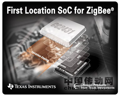 德州儀器針對 ZigBee® 無線傳感器網(wǎng)絡推出業(yè)界首款定位檢測片上系統(tǒng)