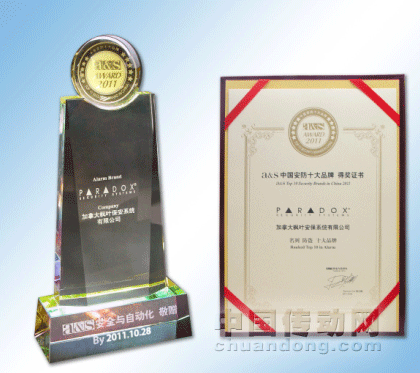 盛波爾連續(xù)第八年榮獲“中國十大安防品牌”獎(jiǎng)項(xiàng)